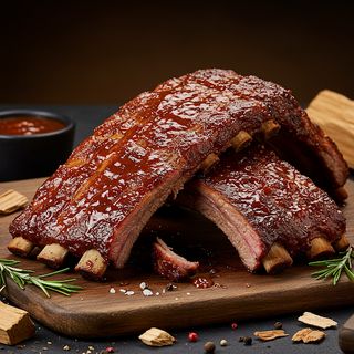 Baby back ribs 300g smoky BBQ basted