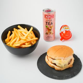 Fox Box Kids cheeseburger