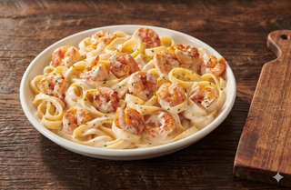 Fettuccine Alfredo Con Mariscos