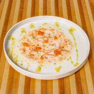 Carpaccio gambero rosso in salsa shiso