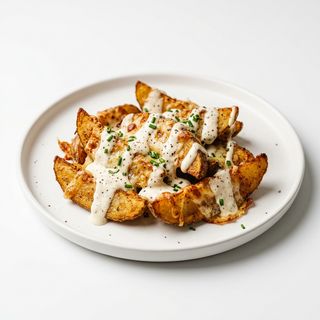 Patatas Con Mozzarella Y Salsa Ranchera