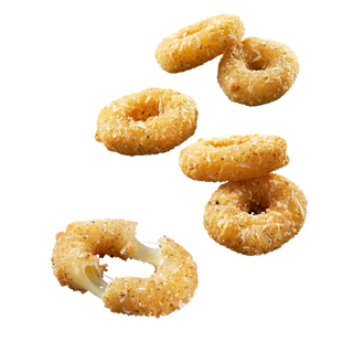 Donut De Queijo com Batatas pequenas e molho De Queijo