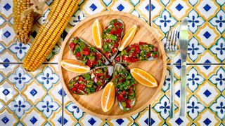 Black Mussels With Marinated Veggie Salad