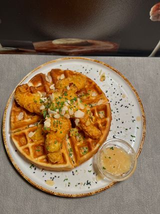 CRISPY CHICKEN  AND WAFFLES