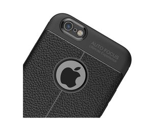 Силиконов калъф гръб кейс Litchi имитиращ кожа - iPhone 7, 8, SE2, син