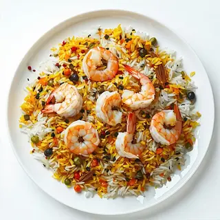 Gamberi al biryani - shrimp briyani