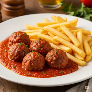 Albóndigas Con Patatas Fritas