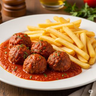 Albóndigas Con Patatas Fritas