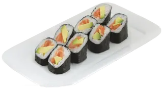Maki salmón y aguacate (8 pzs.)