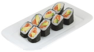 Maki salmón y aguacate (8 pzs.)