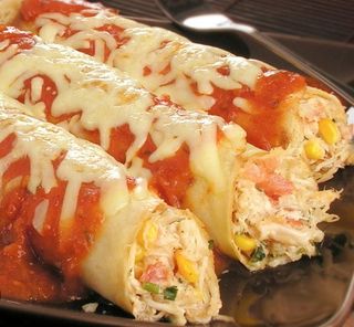 Panquecas a moda Brasileira com frango 