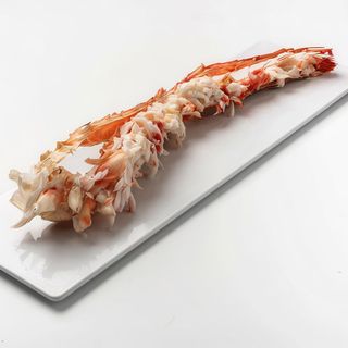 Chatka , "Cangrejo Real de Noruega "  abierta y preparada