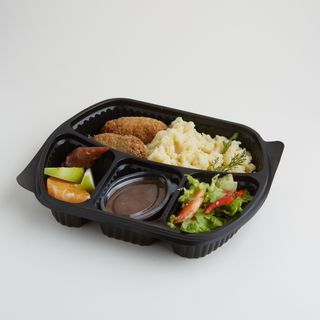 ლანჩი ქათმის კოტლეტი პიურეს გარნირით