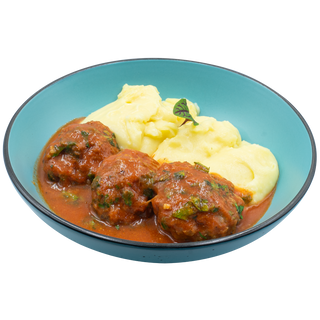 Chifteluţe marinate cu piure de cartofi 150/100/200 gr