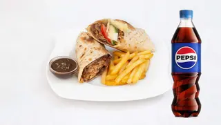 Tortilla z mięsem mieszanym duży 170g+Pepsi