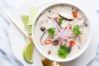 Thai coconut soup (TOM KHAR)