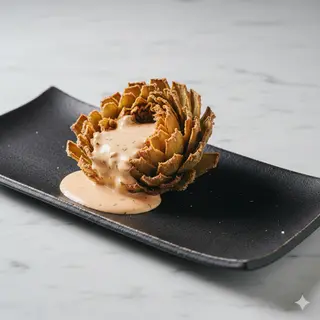 Flor De Alcachofas Con Salsa Aurora