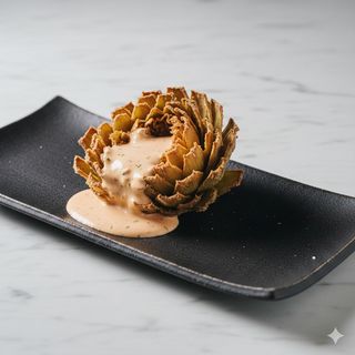 Flor De Alcachofas Con Salsa Aurora