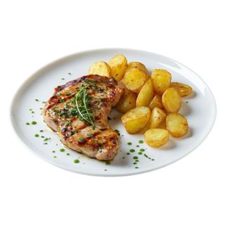 Chuleta de pollo con patatas