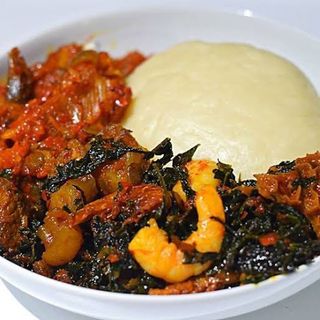 Pounded Yam With Efo Riro