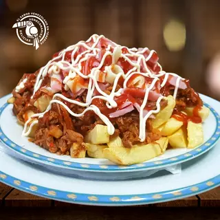 Papas locas con carne mechada
