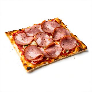 Mortadela italiana con pan de pizza