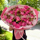 Букет з півонієподібних троянд «Місті» в рожевому стилі