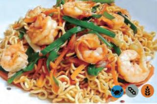 34. Ramen saltato con gamberi