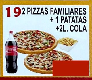 19. Menú Familiar 2 Pizzas Familiares
