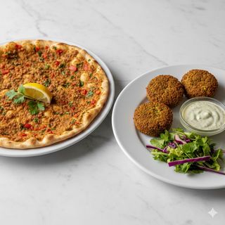 Lahmacun Con Falafel