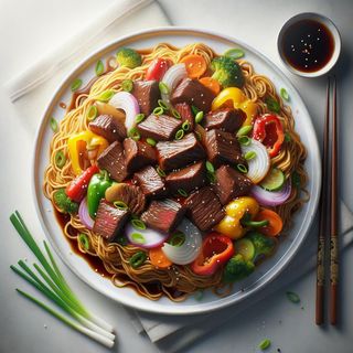 Chinese noodles with beef