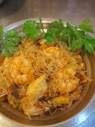 Fideos de arroz al estilo Singapur