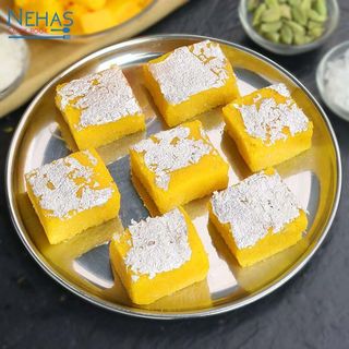 Mango & coconut barfi