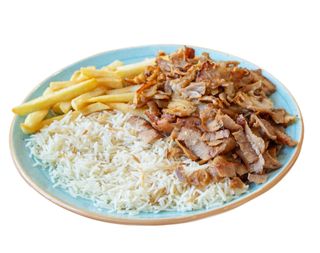 Plato Combinado De Carne, patata y arroz