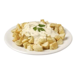 Patatas fritas con mahonesa vegana