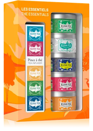 Kusmi Tea - Les Essentiels bio - Sortido de 5 caixas metálicas + pinça de chá - 100 g