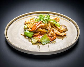 Pollo gamberi e verdure