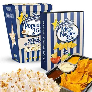 Slane kokice 2GO + Mega nachos 2GO