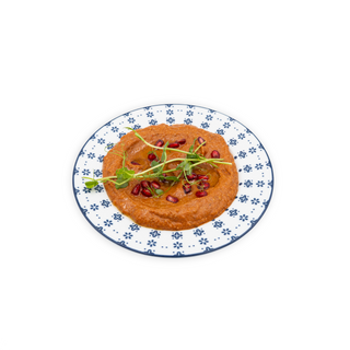 Muhammara z pieczonej papryki i orzechów włoskich z pitą