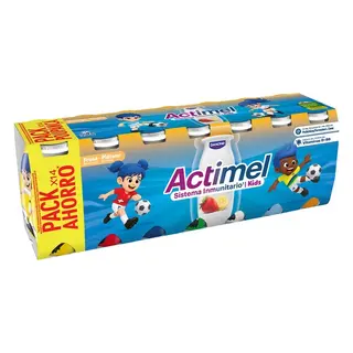 Actimel  kids sabor fresa y plátano 100g x 14u