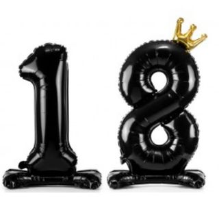 18 urodziny balon z helem ( czarny )