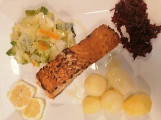 Lombo de salmão grelhado