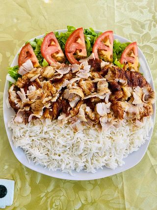 Riso basmatti con carne kebab