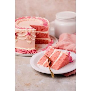 Pink Rose Cake Slice