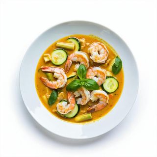 Tajskie żółte Curry z krewetkami