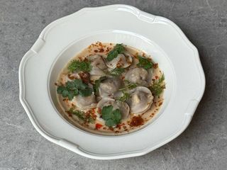 Пельмені в ніжному соусі з білої квасолі (210g)