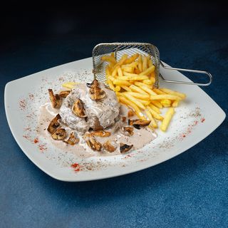 Biftek sa sosom od šampinjona 250g