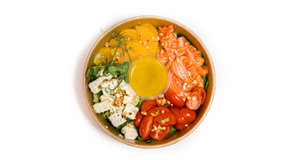 Bowl z łososiem i pomarańczą