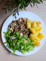 Пилешка пържола с гъби (450г)