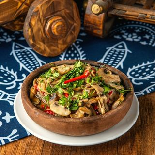 სოკოს ჩაშუშული კეცზე